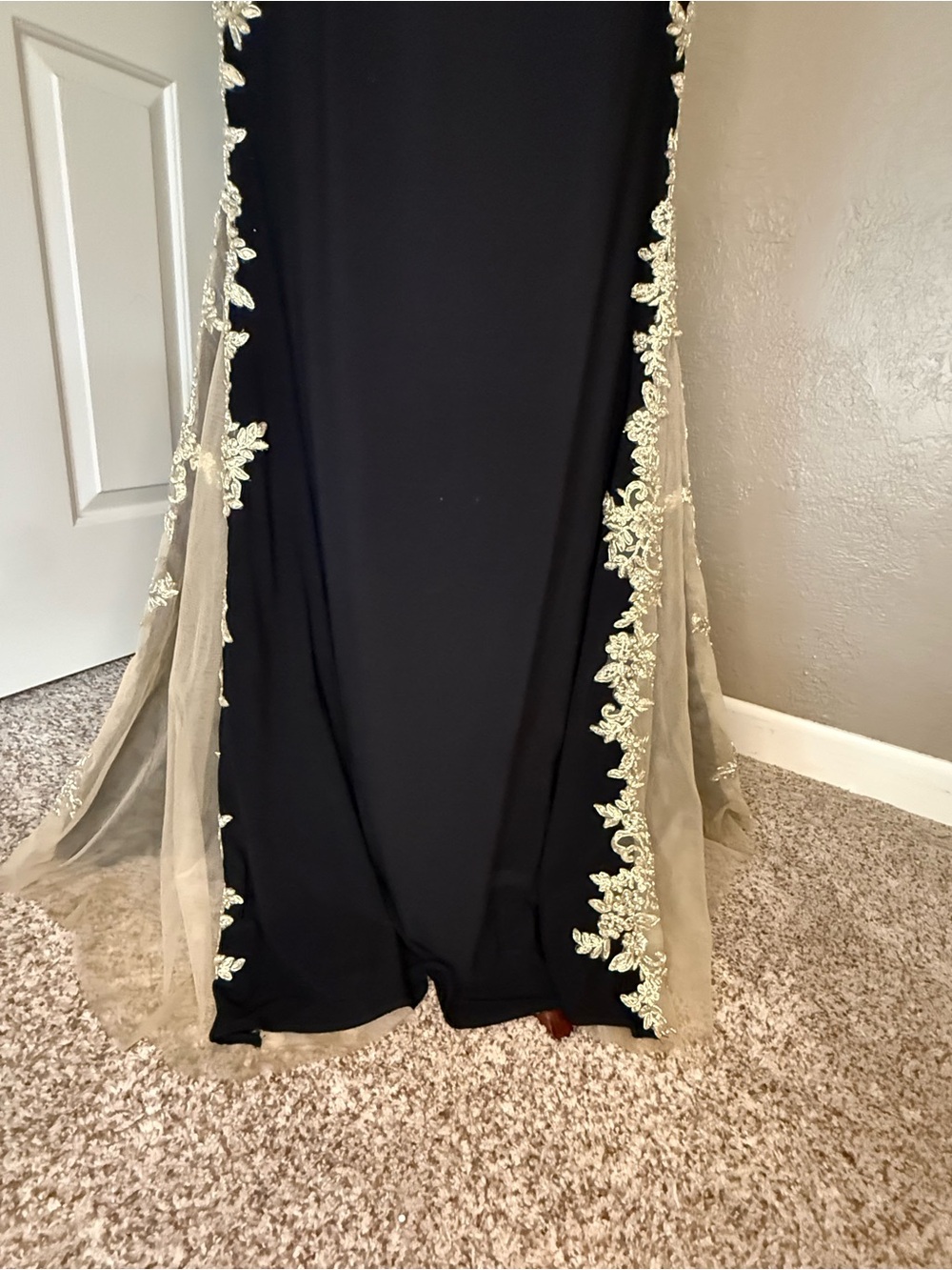 Fiesta Fashion Black Gold Mermaid Formal Gown L - Picture 7 of 14